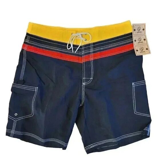 Jocko Watchdog Men's Navy/Red/Yellow Nylon Board Shorts NEW - Picture 1 of 10